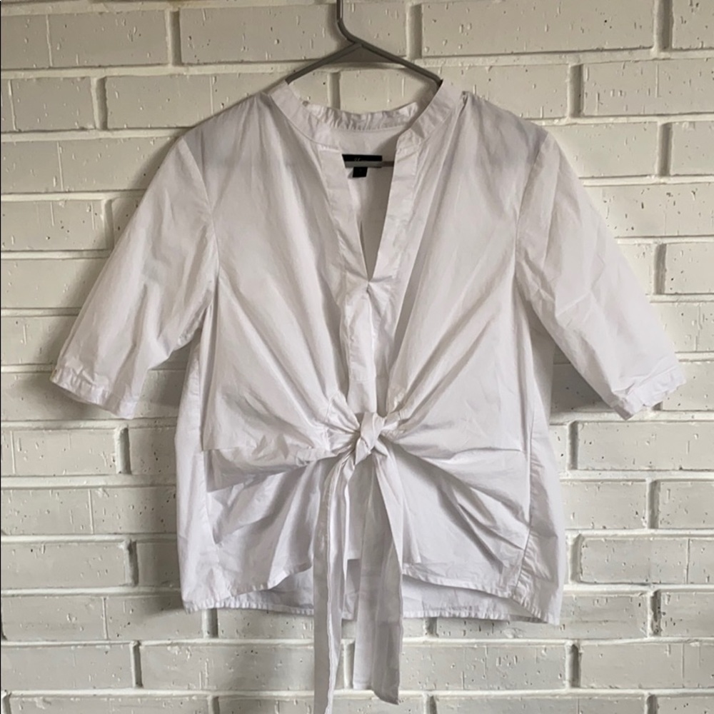 J. Crew tie white blouse